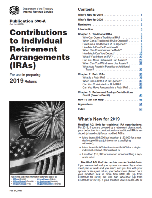 Contributions to Individual Retirement Arrangements (IRAs)